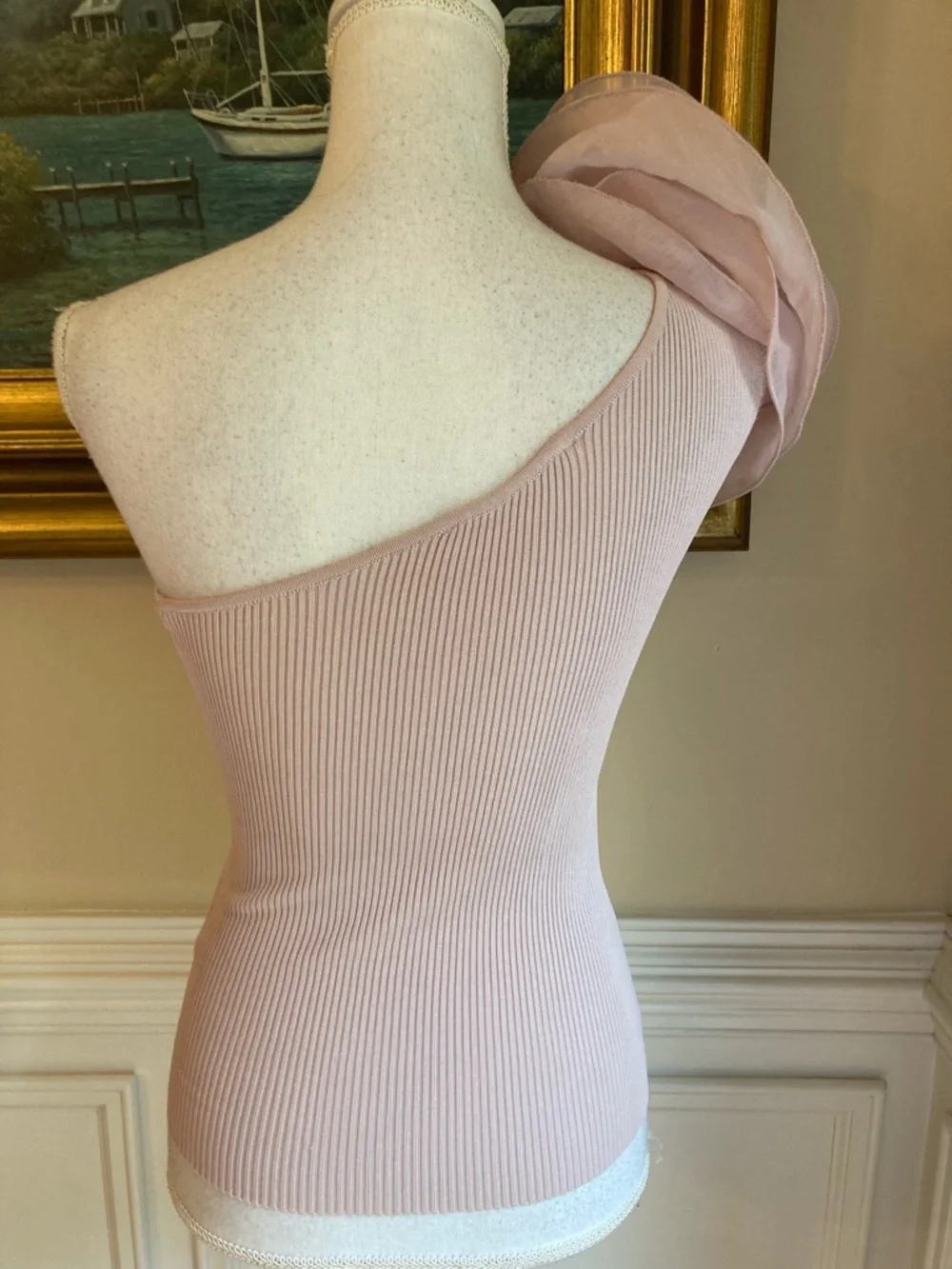 ZARA Lavender 3D Big Flower One Shoulder Top - Picture 8 of 13